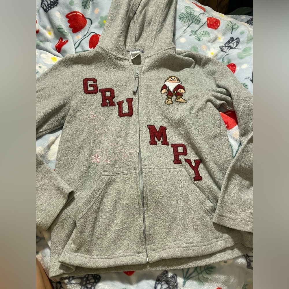 Vintage Disney Grumpy Full Zip Fleece Sweatshirt